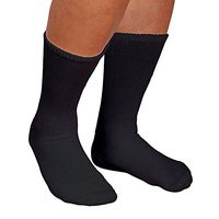 Men's Non Binding Diabetic Friendly Crew Socks - Black