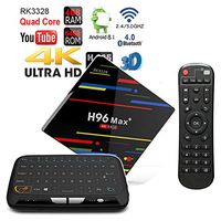 Apes H96 MAX+ Plus Android 8.1 Bluetooth 4.1 64GB/4GB Quad Core 1080p 4K 3D Rockchip RK3328 Dual WiFi 5G TV Box + Touchpad Wireless Keyboard Remote