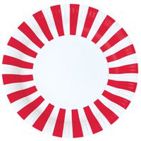 Paper Eskimo 12-Pack Party Plates, Candy Cane Red