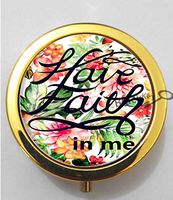 BlackKey Have Faith in Me 3-Compartment Decorative Pocket Gift Box Case Organizer for Pill, Color 2 -856