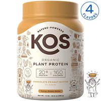 KOS Organic Plant Based Protein Powder – Raw Organic Vegan Protein Blend, 1.3 Pound, 15 Servings (Chocolate Peanut Butter)