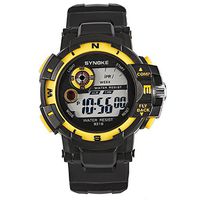 Fxbar, Men Watch Multifunction LED Screen Sport Analog Dive Watch Automatic Watch(Yellow)