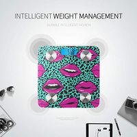 Bluetooth Scales Weight Art Sexy Fashion Red Lips Kiss Weigh Scale Body Fat Composition Monitor Analyzer with Smartphone App for Body Management-396 Lbs
