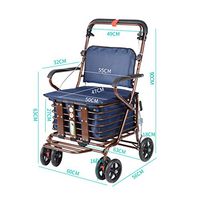 III- Four Wheel Lightweight Aluminum Foldable Rollator Walker for Seniors with Seat, Backrest Storage Tote, Folding Walker