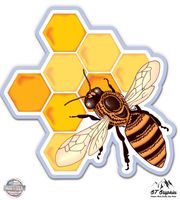 GT Graphics Honey Bee Honey Comb - 5" Vinyl Sticker - for Car Laptop I-Pad - Waterproof Decal