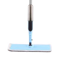 Spray Mop, Squeegee and Window Scrubber with Spray Head, Floor Wet Mop with 350ml Refillable Bottle and Microfiber Pads, 360° Rotation Flat Dust Mop for Hardwood and Tile Floor Cleaning