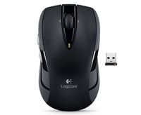 L Ogitech M545 Wireless Mouse Dual Axis USB Pico Receiver 2 Thumb Buttons Black