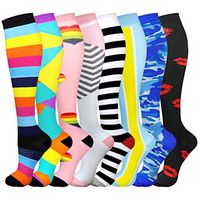 Compression Socks (8 Pairs), 15-20 mmHg is Best Athletic & Medical for Men & Women, Running, Flight, Travel, Nurses, Pregnant - Boost Performance, Blood Circulation & Recovery (8 Assorted 4, S/M)