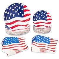Disposable Dinnerware Set, 4th of July (200 Pieces, Serves 50)