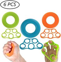 Hand Grip Strengthener, Finger Exerciser,Finger Stretcher Relaxation and Rock Climbing 6PCS