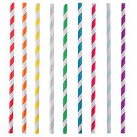 Jesipi Paper Drinking Straws Bulks Assorted Patterns for Wedding Birthday Party Holiday Decor Cake Pop Sticks (Pack of 250) … (Multi-Color)