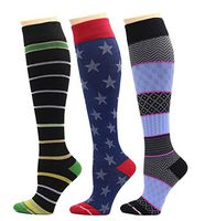 3 Pairs Dr. Motion Therapeutic Graduated Compression Women's Knee-hi Socks, 3wcomp-o, One Size