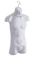 Male Molded White Torso Form - Fits Men's Sizes S-L