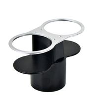 Rely2016 Universal Double Wedge Dual Car Cup Holder Stand Mount for Beverage Drink Bottle, Silver with Black