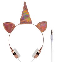 Kids Headphones,Moear Wired Headset Unicorn Children On Ear Headphones with Adjustable Headband Also Fit Teens and Adult, Stereo Sound,3.5mm Jack for iPad Cellphones Airplane School-Pink