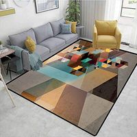 Bigdatastore Abstract Vegetables Area Rug Boys Room, Colorful Structure in Pieces Modern Dynamic Graphic Design Industrial Artistic, Easy Maintenance Area Rug Living Room Bedroom Carpet(6'x 9')