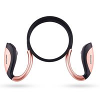 Bluetooth Headphones,SINGARE Sports Sweatproof Earbuds Stereo Wireless Headphones with Mic(9 Hours Talk Time Long Lasting Battery,V4.1, CVC 6.0 Noise Cancelling, Sweatproof)-S6 Rose Gold