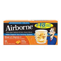 Airborne emKiQS Tablets 1000mg of Vitamin C, Zesty Orange Effervescent, 36 Count