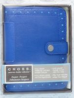 Cross Elite Full-Grain Pebbled Blue Italian Leather Passport Wallet