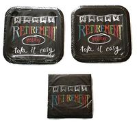 Retirement Chalk 7" Plates (16) Napkins (16)