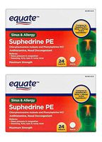 Equate Suphedrine PE Maximum Strength Sinus and Allergy Compare to Sudafed PE Sinus + Allergy (Pack of 2)