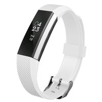UMTELE Compatible with Fitbit Alta Bands, Soft Wristband with Metal Buckle Clasp Closure Replacement for Fitbit Alta/Alta HR/Fitbit Ace (White, Small)