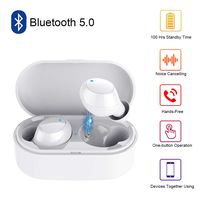 True Wireless Earbuds Bluetooth,Y1 5.0 Auto Pairing Wireless Earphones,4D HiFi Sound, Noise Cancelling Built-in Mic,IPX5 Water-Resistant with Charging Case for iPhone Android iOS Smart Phones (White)