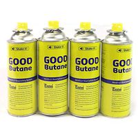 1 Pack-4 Pcs Butane Gas Fuel Stove Canister(8Oz), Replacement Camping Stove Portable Gas Fuel Cartrige, Worlds 1st Dual Safety J Trap System with Automatic Gas Flow Blocking(Good Butane, 1 Pack -4Pcs)