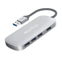 USB Hub, HooToo Ultra Slim 4-Port USB 3.0 Data Hub (5Gbps Transfer Speed, Anodized Alloy, Compact, Lightweight, for Mac and Windows OS) (Silver)
