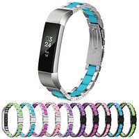Greeninsync Compatible with Fit Bit Alta HR Metal Band, Special Pattern Replacement for Fit Bit Alta Stainless Steel Bands Adjustable Accessory Wristband Small/Large for Alta Fitness Tracker-Teal