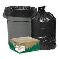 Earthsense RNW4860 Recycled Can Liners, 45gal, 1.65 Mil, 40 x 46, Black, 100/Carton