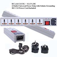 Wonpro2 6-Outlet, 4G Most Compact, eA6 Power Strip Surge Protector with 6 Feet UK Power Cord, 2 Amperage Pipeline Adapters