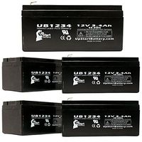 5 Pack Replacement for APC Back-UPS 350 BE350S Battery - Replacement UB1234 Universal Sealed Lead Acid Battery (12V, 3.4Ah, 3400mAh, F1 Terminal, AGM, SLA) - Includes Two F1 to F2 Terminal Adapters