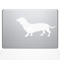 The Decal Guru I Love My Dachshund Decal Vinyl Sticker, 15" MacBook Pro (2015 & Older Models), White (1479-MAC-15P-W)