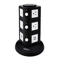Umirro 10-Outlet Power Strip with 4 USB Charging Ports - Black
