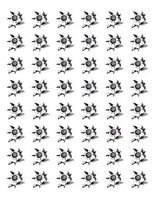 Special Pack 48 Black Flower Envelope Seals Labels Stickers 1.2" Round #CUAS
