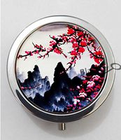 BlackKey Pink Sakura Japanese Cherry Blossom 3-Compartment Decorative Pocket Gift Box Case Organizer for Pill, Color 1 -836