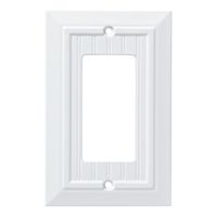 Franklin Brass W35267-PW-C Classic Beadboard Single Decorator Wall Plate/Switch Plate/Cover, Pure White
