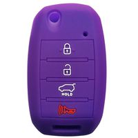 Coolbestda Silicone Flip Key Fob Cover Keyless Remote Case Holder Protector Bag for Kia Sorento Sportage Rio Soul Forte Optima Carens Purple （Not Fit Smart Key Fob）
