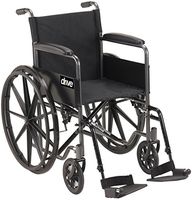 Drive Medical Silver Sport 1 Wheelchair with Full Arms and Swing Away Removable Footrest, Black
