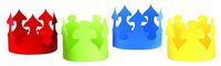 Hygloss Products Bright Colored Paper Crowns- Red, Yellow, Blue, Green Assortment, 24