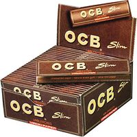 OCB Virgin King Size Slim Unbleached Rolling Paper - 1 Box (Total 1600 Papers)