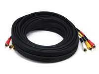 Monoprice 100126 25-Feet Triple RCA Stereo Video Dubbing Composite Cable