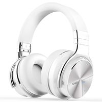 COWIN E7 PRO [Upgraded] Active Noise Cancelling Headphones Bluetooth Headphones with Microphone/Deep Bass Wireless Headphones Over Ear, 30 Hours Playtime for Travel/Work, White