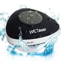 WETbeatz EDGE Waterproof Bluetooth Speaker, IPX4 Rating, Speakerphone with Built-in Mic, and Dedicated Suction Cup for Car, Beach, Pool and Outdoor Use - Black