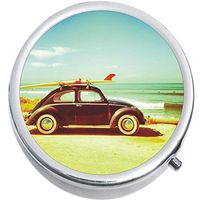 VW Bug Surf Beach Medicine Vitamin Pill Box