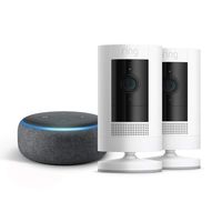 All-new Ring Stick Up Cam Battery 2-Pack with Echo Dot (Charcoal)