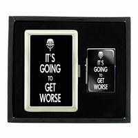 IT`S GOING TO GET WORSE Cigarette Case Oil Lighter Set D-110