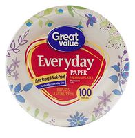 Great Value 8 5/8" Heavy Duty Premium Party Paper Plates, 100 ct