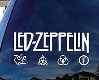 YourChoiceDecals Led Zeppelin British Rock Band Album Logo Silhouette Car Truck Laptop Window Decal Sticker 9x4 Inches White